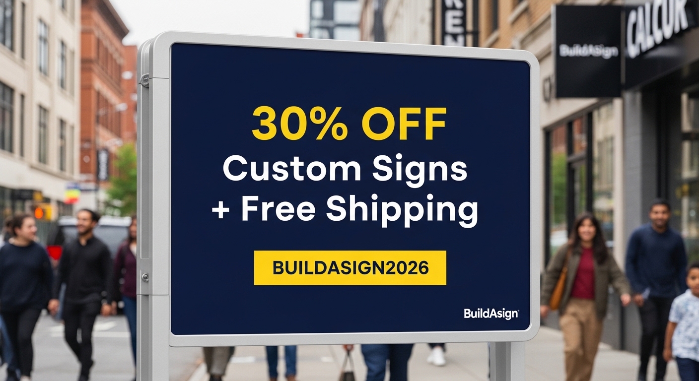 BuildASign Coupon Code & Promo Code 2026 – 30% Off Custom Signs + Free Shipping