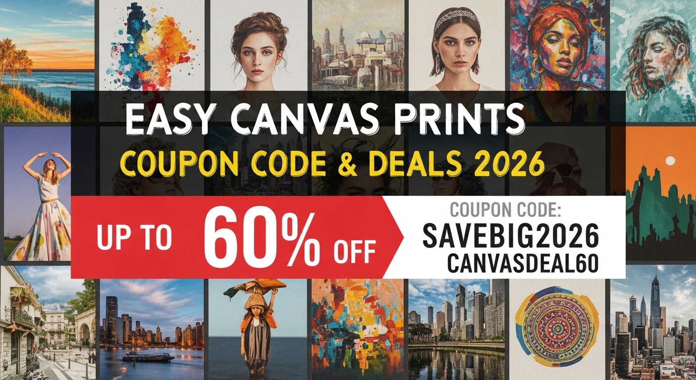 Easy Canvas Prints Coupon Code & Deals 2026 (Up to 60% Off)